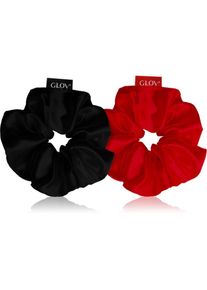 GLOV Satin Scrunchies S hair bands Red/Black 2 pc