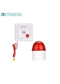 Retekess TH103 Caregiver Pager Alarm Strobe Siren Call System Waterproof Pull Rope Call Button Home Safety for Elderly Patient