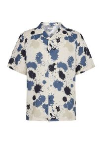 KnowledgeCotton Apparel Water Is Life Box Fit S/S Linen Overhemd Heren (XL |grijs)