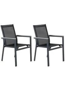 Gardenson Gartenstuhl-Set , Schwarz , Metall, Textil , 57x90x59 cm , Gartenmöbel, Gartensessel, Gartenstühle