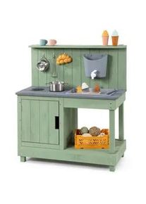 Muddy Buddy Matschküche , Jadegrün , Holz , 40x90x80 cm , Fsc, EN 71, Europäischer Sicherheitsstandard , mit Holzschutz vorbehandelt , Gartenmöbel, Kinder-Gartenmöbel