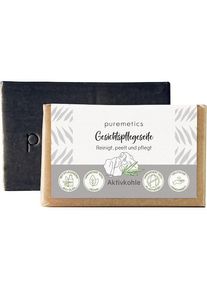 puremetics Natural soaps Actieve houtskool gezichtszeep Gezichtszeep Dames 75 g