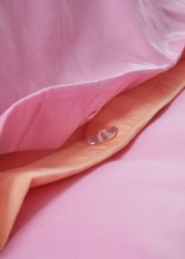 Parure de lit réversible en percale unie - rose - taille 135x200 cm - 100% coton - bonprix