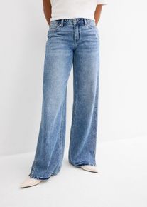 Jean droit et ample taille mi-haute peu extensible - bleu - taille 48 avec coton - bonprix