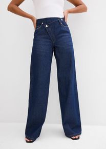 Jean large taille mi-haute peu extensible - bleu - taille 56 avec coton - bonprix