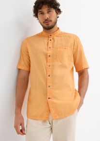 Chemise manches courtes aspect d&eacute;lav&eacute; - orange - taille 47/48 (3XL) - 100% coton - bonprix