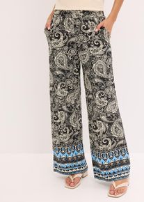 Pantalon palazzo doux en viscose extensible - noir - taille 50/52 (XL) - Viscose - bonprix
