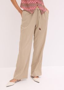 Pantalon large et texturé - beige - taille 36 - 100% coton - bonprix