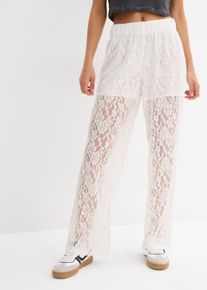 Pantalon en dentelle &agrave; taille &eacute;lastiqu&eacute;e - blanc - taille 46/48 (L) - bonprix