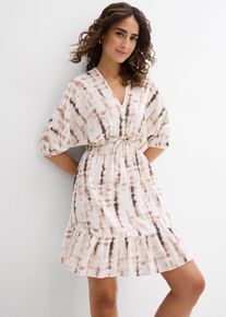 Robe courte en viscose fluide - marron - taille 52 - Viscose - bonprix