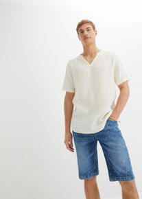 Chemise manches courtes en gaze de coton - blanc - taille 49/50 (4XL) - 100% coton,Mousseline - bonprix