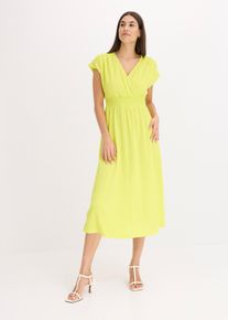 Robe en jersey crêpe aérien - jaune - taille 46/48 (L) - bonprix