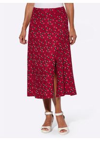 Dames Rok in A-lijn met sierknoopsluiting in rood/zwart geprint ,maat 36, WITT, 100% Viscose