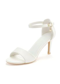 Lascana Damen High-Heel-Sandalette in weiß ,Größe 38, Witt, 100% Leder