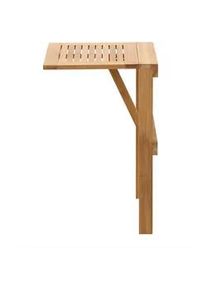 Gardenson Balkontisch , Teakfarben , Holz , Teakholz , vollmassiv , rechteckig , 49x75x45 cm , höhenverstellbar, klappbar, platzsparend , Gartenmöbel, Gartentische, Klapptische