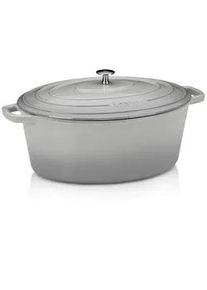 Kela Bräter , Hellgrau , Metall , 9.3 l , oval , 29x15x36 cm , Deckel hitzebeständig , Kochgeschirr, Töpfe, Bräter