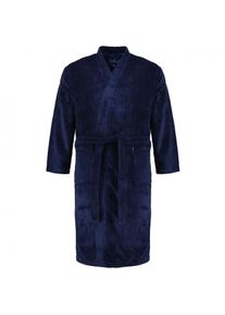 Morgenstern Bademantel im Materialmix, Dunkelblau, 3XL