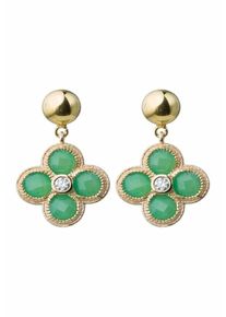 Gemshine Ohrringe Damen gold / grün Größe One Size