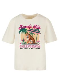 F4NT4STIC Dames Shirt 'Beverly Hills California Glamour Summer' sand / cognac / donkergroen / pink / zwart L