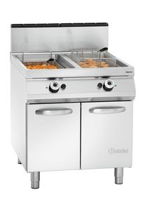 Bartscher Friteuse à gaz avec 2 cuves| Professionnel | HoReCa | CHR