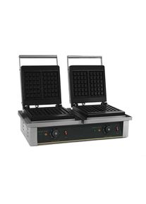 GastroHero gaufrier Eco 2 x 2, Gaufrier Gastro, 2 x 2,0 kW, 4 gaufres belges, acier inoxydable| Professionnel | HoReCa | CHR