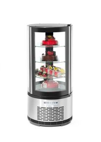 Hendi Vitrine de présentation pâtisserie ronde , Arktic, 100L, 230V/210W, diam.480x(H)1065mm| Professionnel | HoReCa | CHR
