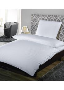 Taie d'oreiller, satin à fines rayures 10 mm - 80 x 40 cm + 20 cm HV