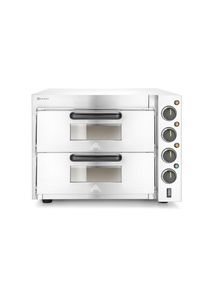 Four à pizza compact - 2 chambres, Hendi, Argent, 230V/3000W, 580x560x(H)435mm| Professionnel | HoReCa | CHR