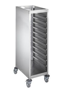 GastroHero Chariot à plateaux ECO 10 fermé GN 1/1, Chariot à plateaux Gastro, pour 10 plateaux, inox| Professionnel | HoReCa | CHR