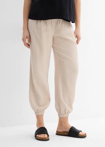 Pantaloni prémaman 2 in 1 in mussola di puro cotone, Grigio, Taglia 54, bonprix