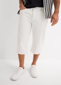 Bermuda lunghi in jeans elasticizzati regular fit, Bianco, Taglia 48, bonprix