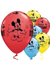 25 ballons de fête d'anniversaire Mickeys 28cm