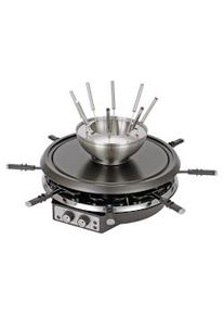Tarrington House Raclette-Fondue RG1981F, acciaio inox, Ø 40 cm, 0,6 L, 1900 W, con regolatore di temperatura