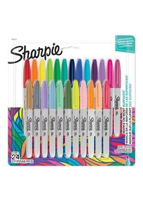sharpie Permanent Markers | Fine Point Colouring Pens | Assorted Colours | 24 Marker Pens