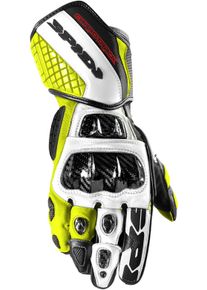 Spidi Carbo Track Evo, gloves , color: White/Neon-Yellow , size: XL