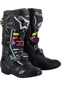 Alpinestars Tech 10 Supervented, botas , color: Negro/Blanco/Amarillo/Verde/Fucsia , tama&ntilde;o: 14 US