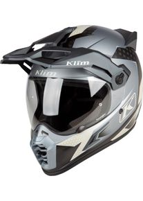 Klim Krios Pro Charger, casco enduro , colore: Opaco Grigio/Grigio Chiaro/Grigio Scuro , dimensione: 3XL