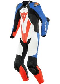 Dainese Laguna Seca 5, leather suit 1pcs. perforated , color: Black/White/Neon-Red , size: 50