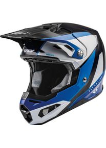 Fly Racing Formula CRB Prime, kruishelm , kleur: Zwart/Wit/Blauw , maat: XS