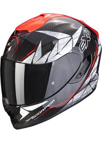 Scorpion EXO-1400 Evo Carbon Air Aranea Red, full face helmet , color: Black/Neon-Red , size: S