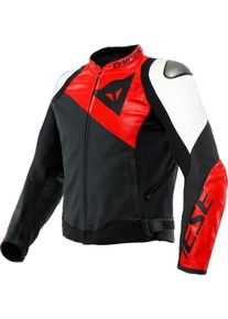 Dainese Sportiva, leather jacket , color: Matt-Black/Red/White , size: 52
