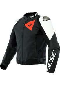 Dainese Sportiva, leather jacket , color: Matt-Black/Matt-Black/White , size: 54