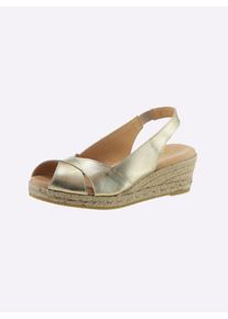 Heine Dames Sandalen in goudkleur ,maat 39, Witt, 100% Geitenleer