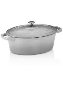 Kela Bräter , Hellgrau , Metall , 4 l , oval , 23x11x29 cm , Kochgeschirr, Töpfe, Bräter