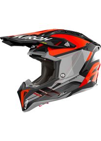 Airoh Aviator 3 Saber, motocross helmet , color: Black/Orange/Grey , size: S