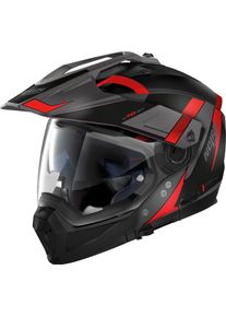 Nolan N70-2 X Skyfall N-Com, modulaire helm , kleur: Mat Zwart/Grijs/Rood , maat: L