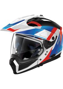 Nolan N70-2 X Skyfall N-Com, modulaire helm , kleur: Zwart/Wit/Rood/Blauw , maat: L