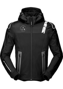 Spidi Hoodie Warrior, textile jacket , color: Black/White , size: M