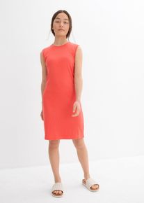 bonprix Vestido ajustado de punto de algodón orgánico puro, rojo, 128/134