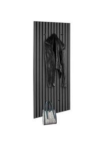 Xora Garderobenpaneel , Grau, Schwarz , Textil, Holzwerkstoff , 50x125x7 cm , Aufhängemöglichkeit , Garderobe, Garderobenpaneele, Garderobenpaneele